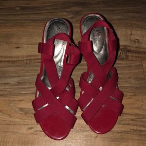 Red strappy heels!